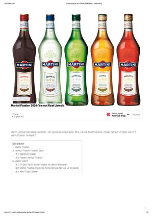 Martini Fiyatları (Güncel)