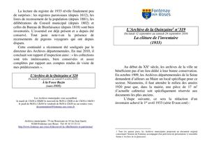 AMFAR A15 319 La clôture de l'inventaire (1933)