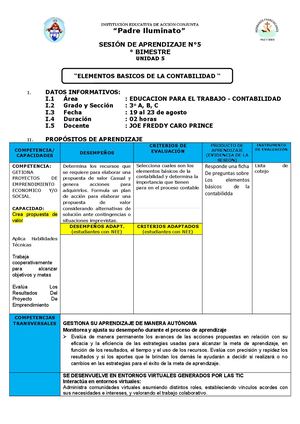 Sesión No 02 Ept Contabilidad 3ro Elementos Basicos Dela Conbtabilidad