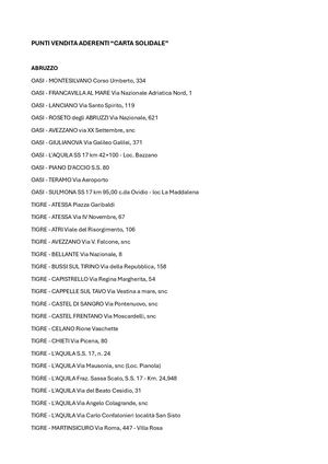 Pdv Aderenti Carta Solidale