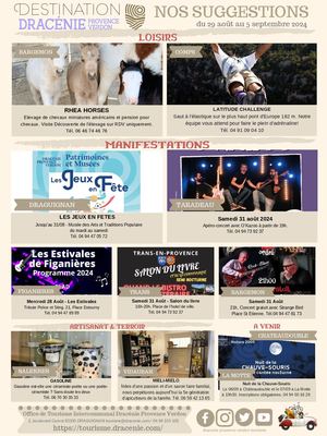 Suggestions du 29 Août au 5 Septembre 2024