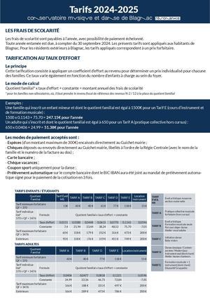 Tarifs 2024-2025 - Conservatoire Resonance