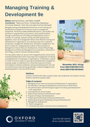 Managing Training and Development 9e