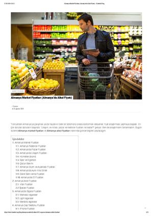 Almanya Market Fiyatları