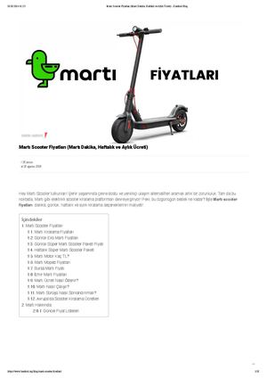 Martı Scooter Fiyatları