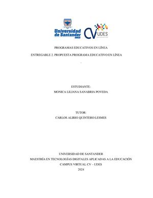 Entregable 2 Propuesta Programa Educativo En Línea Monica Sanabria
