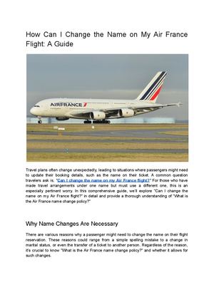 What is the Air France Name Change Policy? A Comprehensive Guide