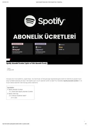 Güncel Spotify Abonelik Ücretleri
