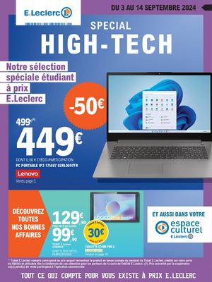 Catalogue High Tech Rentrée des étudiants E.Leclerc Saint-Médard