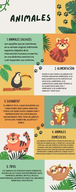 Infografía Guía Curiosidades Sobre Animales Mascotas Y Naturaleza Doodle Amarillo Y Verde