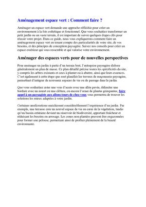 Guide pour aménager un espace vert efficacement
