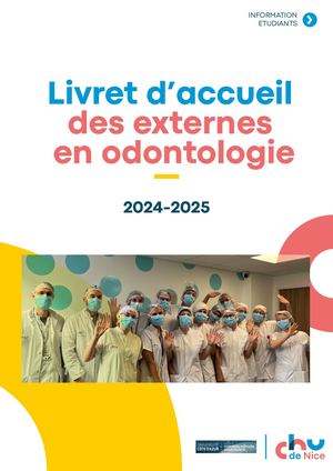 Livret d'accueil des externes en odontologie