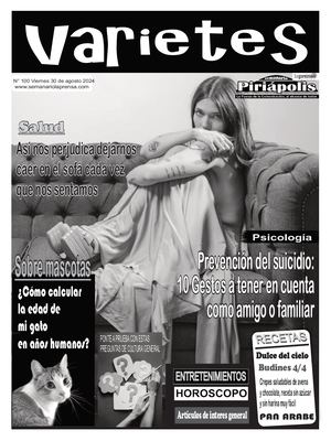 Suplemento Varietes del semanario Piriápolis color Viernes 30 De Agosto