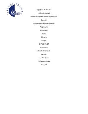 Glosario De Matematica