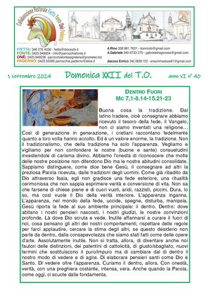 Xxii Domenica Ordinaria 2024