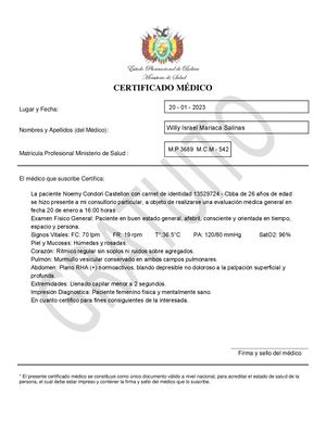 Certificado Medico