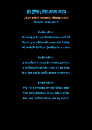 The Witch I Fear: Experimental Poem