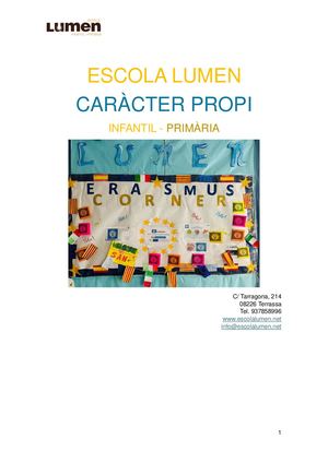 Caracter Propi Escola Lumen Web