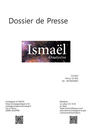 Dossier De Presse Oratorio Ismaël