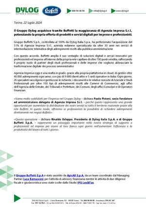 2407 Comunicato Stampa Buffetti Acquisizione Agenzia Impresa Digitale