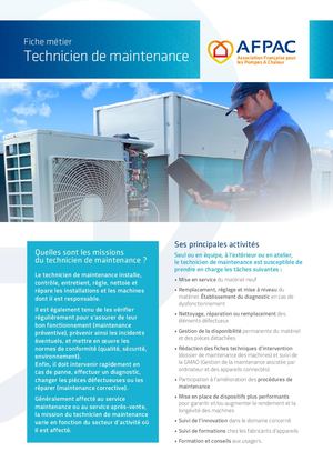 Afpac - Fiche Métier - Technicien De Maintenance