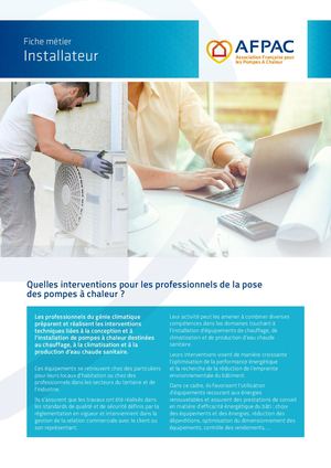 Afpac Fiche Métier - Installateur