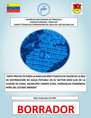 Ante Proyecto Agua Potable Don Luis