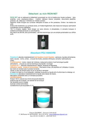 Détachant Ricin Net Et Absorbant Polyabsorb