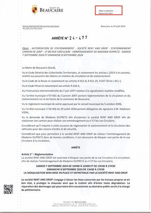 Parution Des Actes Administratifs (Arrêtés) (16)