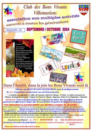 Bulletin 131  Septembre Octobre 2024Bons Vivants Villemuriens