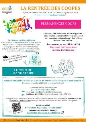 La Rentrée Des Coopés Septembre 2024