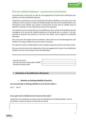 Questionnaire éValuation Pdme