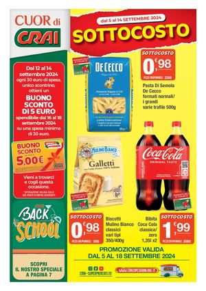 Volantino Cuor di  Crai Regina dal 5 al 14 settembre