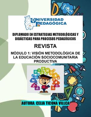 REVISTA EDUCATIVA - VISIÓN METODOLÓGICA DE LA EDUCACIÓN SOCIOCOMUNITARIA PRODUCTIVA