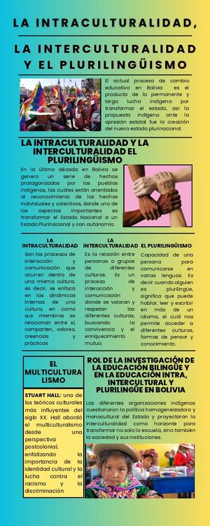 La intraculturalidad, la interculturalidad y el plurilingüismo