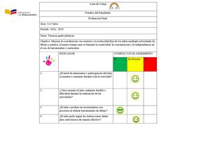 Evaluación Lista de Cotejo -Instrumento:0028