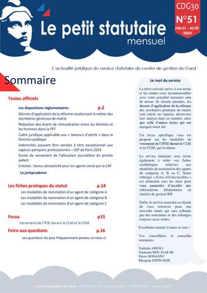 Le Petit Statutaire Juillet Août 2024