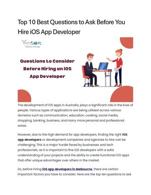 Calaméo - Top 10 Best Questions To Ask Before You Hire I Os App Developer