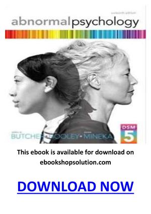Abnormal Psychology 16th Edition PDF