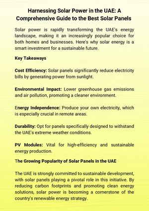Calaméo - Harnessing Solar Power in the UAE: A Comprehensive Guide to ...