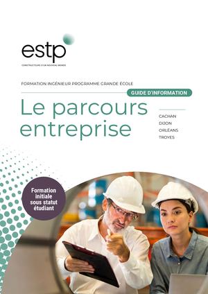 ESTP I Livret parcours entreprise