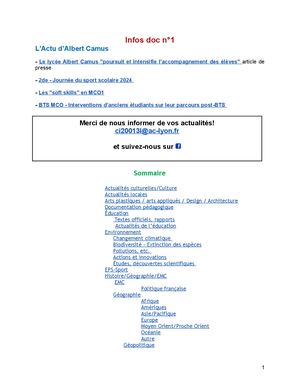 Infos Doc n°1 2024-2025