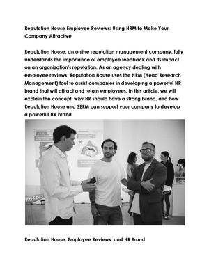 Reputation House Employee Reviews Using Hrm To Make Your Company Attractive (1)