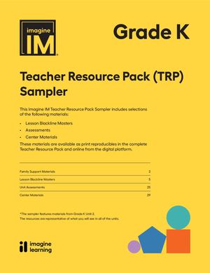 Imagine IM Teacher Resource Pack Sampler Grade K