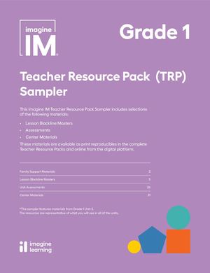 Imagine IM Teacher Resource Pack Sampler Grade 1