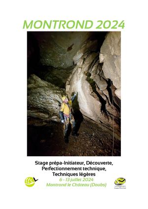 Spéléologie : Stage Montrond le Château 2024