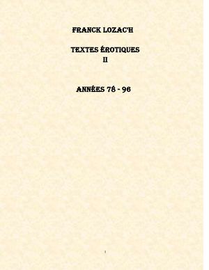 Franck Lozac'h   Textes éérotiques 2