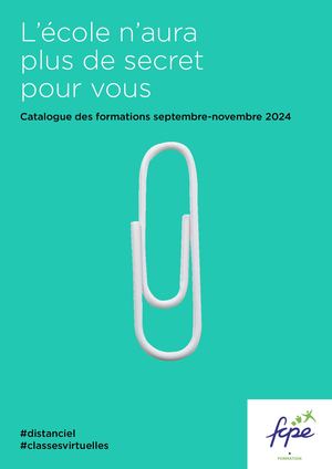 Catalogue de formations de la FCPE - sept-nov 2024