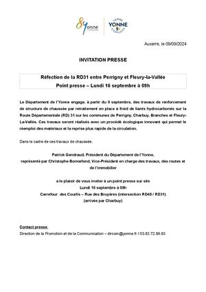 Réfection de la RD31 entre Perrigny et Fleury-la-Vallée