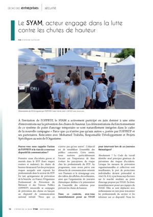 Securite 160 Le Syam Acteur Engage Dans La Lutte Contre Les Chutes